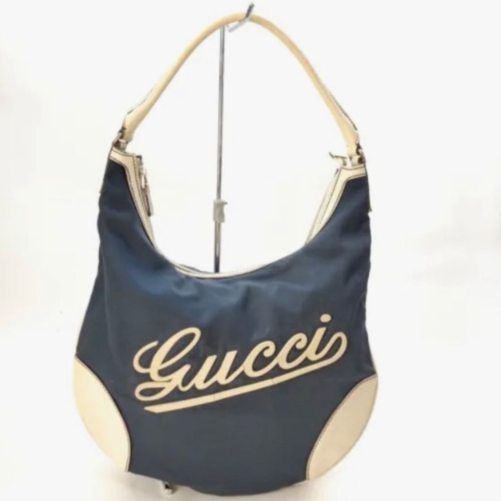 Navy Gucci Shoulder Bag